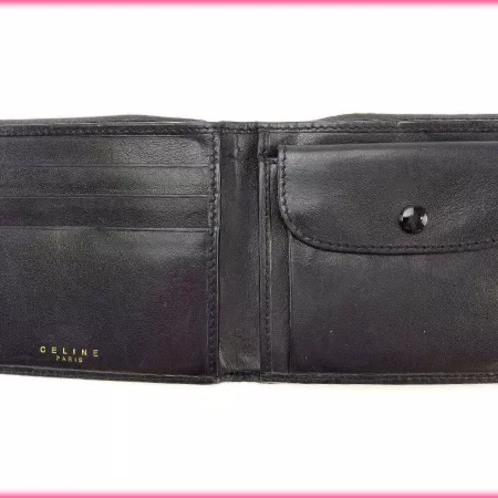 Celine Wallet Purse Bifold Black Brown Woman Authentic Used - Picture 5 of 7